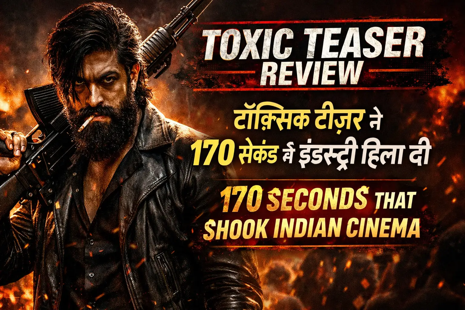 170 सेकंड… और इंडियन सिनेमा हिल गया। Toxic टीज़र ने साबित कर दिया — ये कमबैक नहीं, चेतावनी है. Rocking Star Yash is not back… he never left.