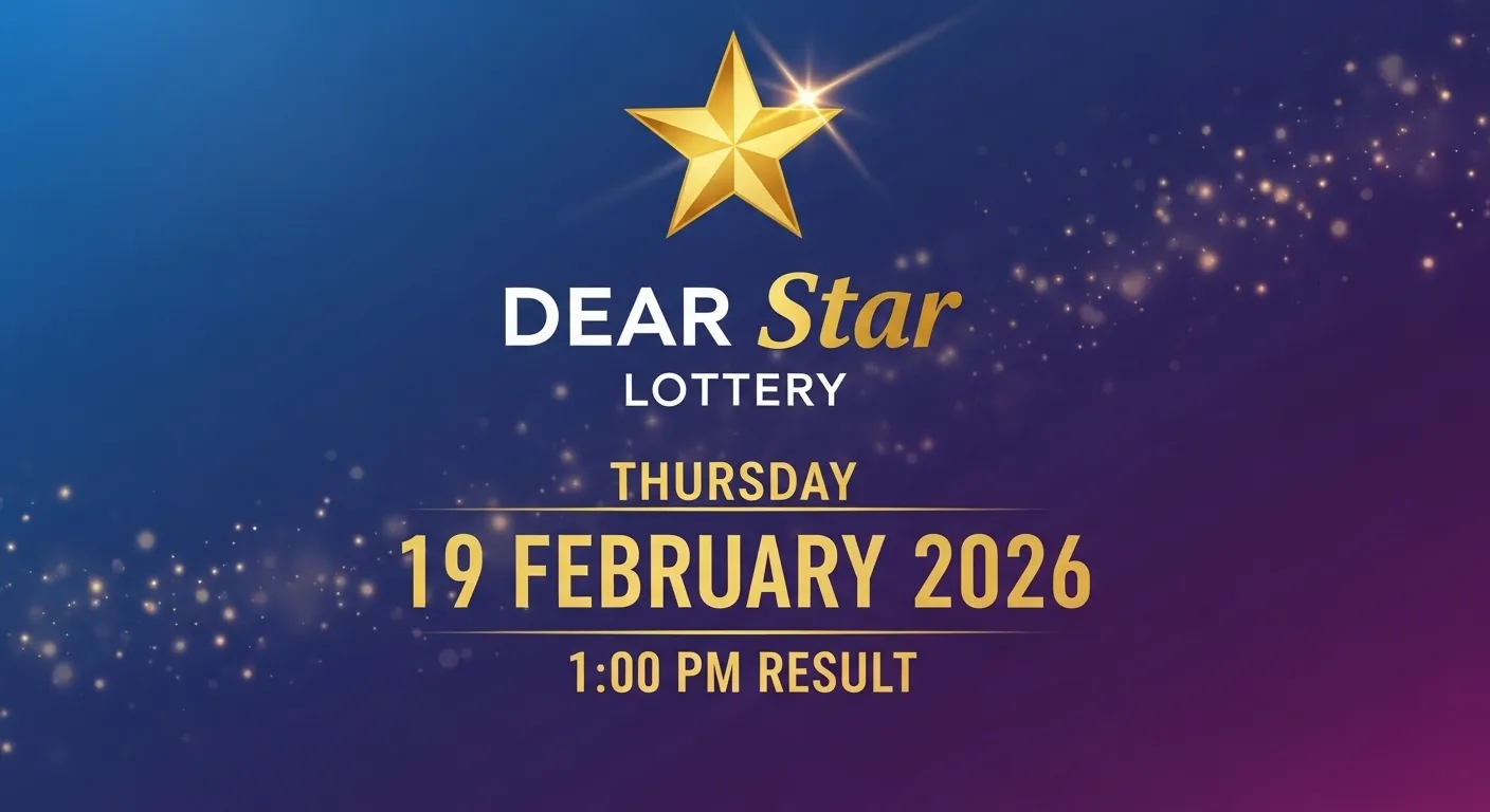 DEAR Star Thursday Lottery Result 19 February 2026 chart showing 1 Crore winner 63K 14763 and full prize list
