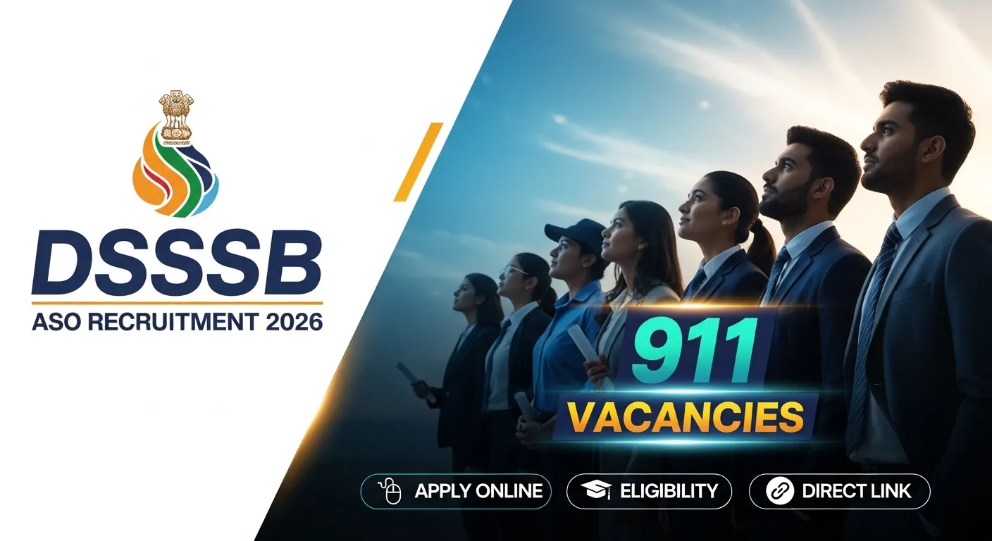 DSSSB Assistant Section Officer ASO Recruitment 2026 official notification showing 911 vacancies with application dates 24 February to 25 March 2026