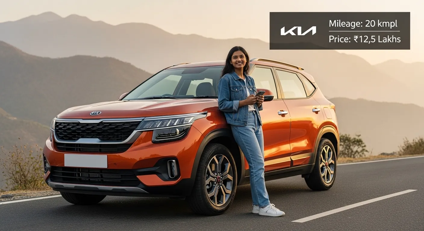 Kia Seltos 2026 SUV showing front design with updated features and premium styling in India