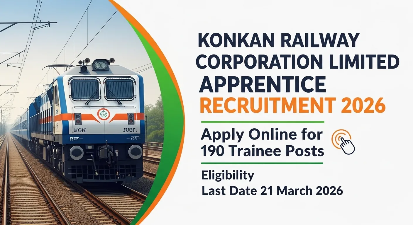 Konkan Railway Apprentice Recruitment 2026 notification for 190 trainee posts