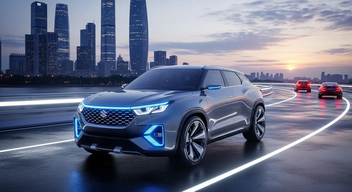 Maruti Suzuki Victory 2026 exterior front view with LED headlights and modern grille design