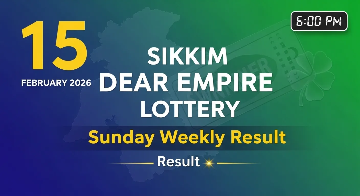 Sikkim Dear Empire Sunday Weekly Lottery Result 15 February 2026 full winner list from 1st to 5th prize with ticket numbers.