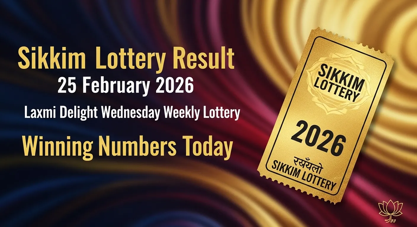 Sikkim Lottery Result 25 February 2026 Laxmi Delight Wednesday Weekly Lottery full winning numbers list