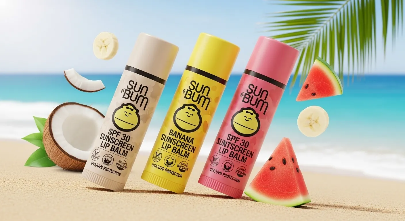 Sun Bum SPF 30 Sunscreen Lip Balm 3-Flavor Variety Pack – Coconut, Banana, Watermelon, Moisturizing Aloe Vera & Vitamin E, Vegan, Cruelty-Free, UVA/UVB Protection, 0.15 oz, 3 Count"
