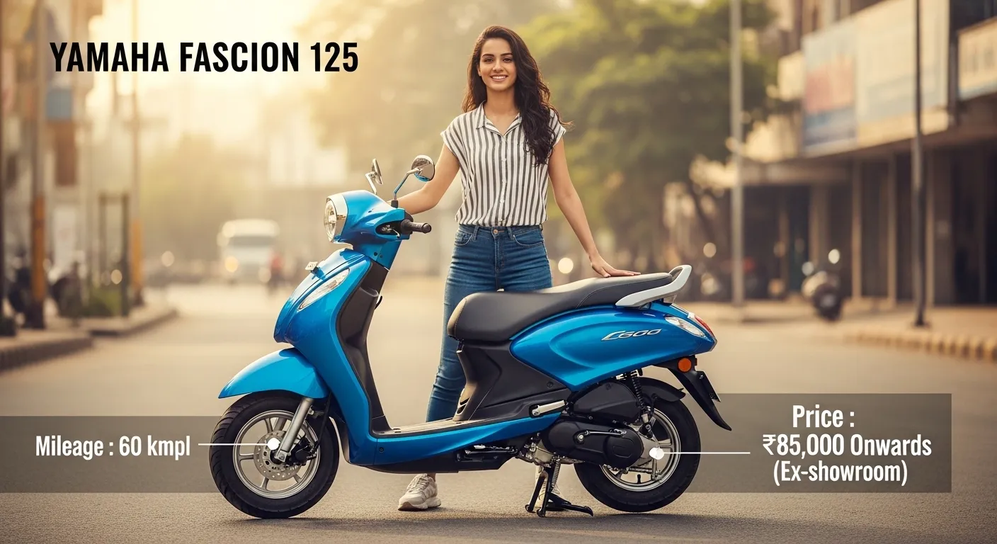 Yamaha Fascino 125 2026 new model hybrid scooter with premium design and best mileage