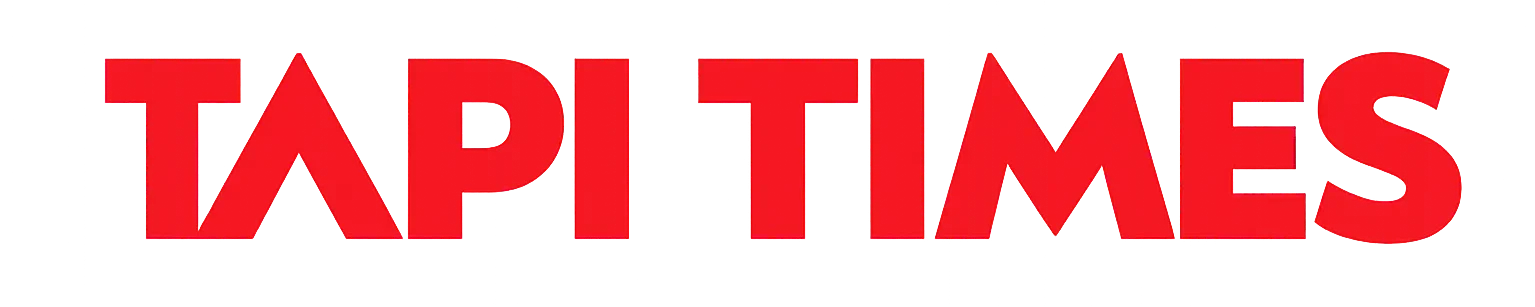 TAPI TIMES red modern bold logo with transparent background