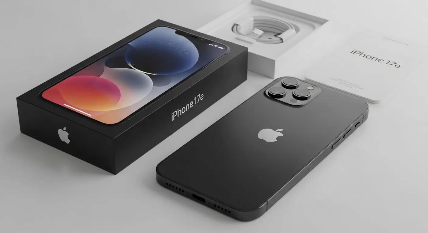 Apple iPhone 17e front and back design with 6.1-inch display and dual-tone finish