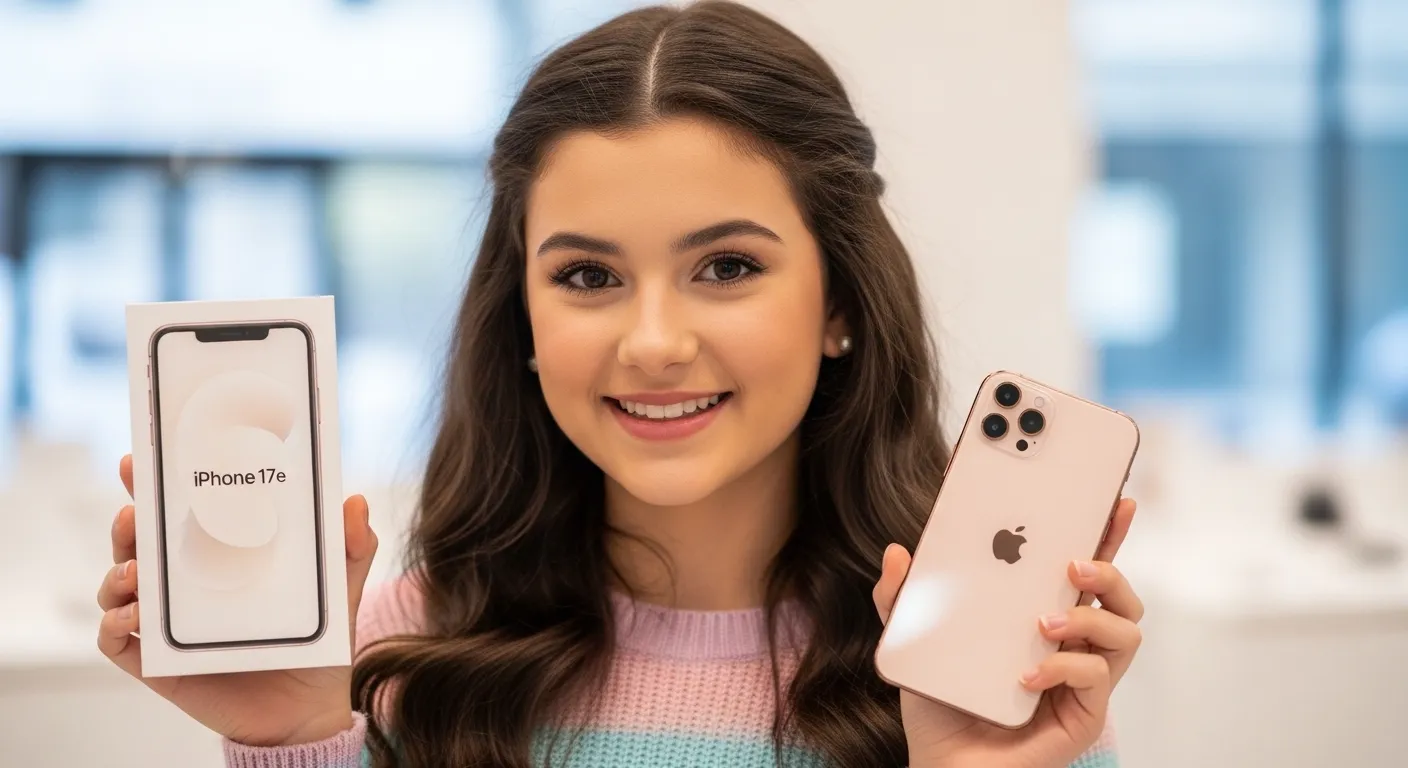 Apple iPhone 17e front and back design with 6.1-inch display and dual-tone finish