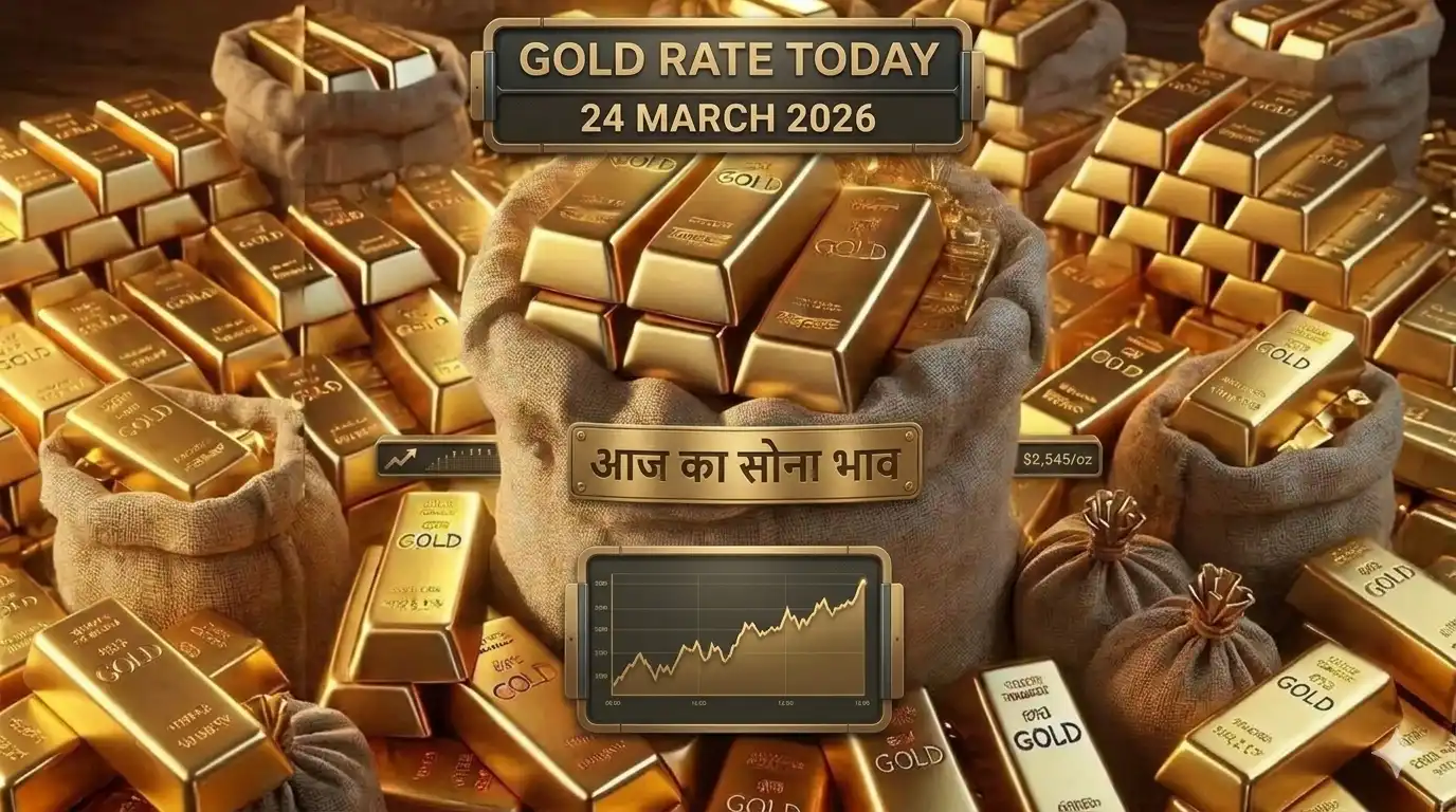 आज का सोना भाव (Gold Rate Today India) 24 मार्च 2026 – 24K, 22K और 18K गोल्ड रेट पूरे भारत में