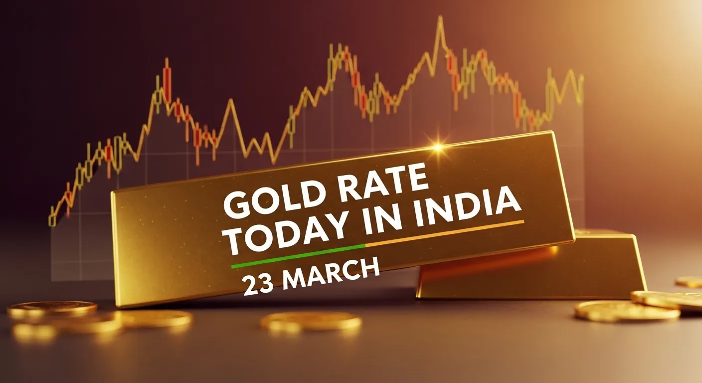 Gold Rate Today in India 23 March 2026, 24K 22K 18K Gold Price गिरा, Ahmedabad Mumbai Delhi में आज का सोने का भाव