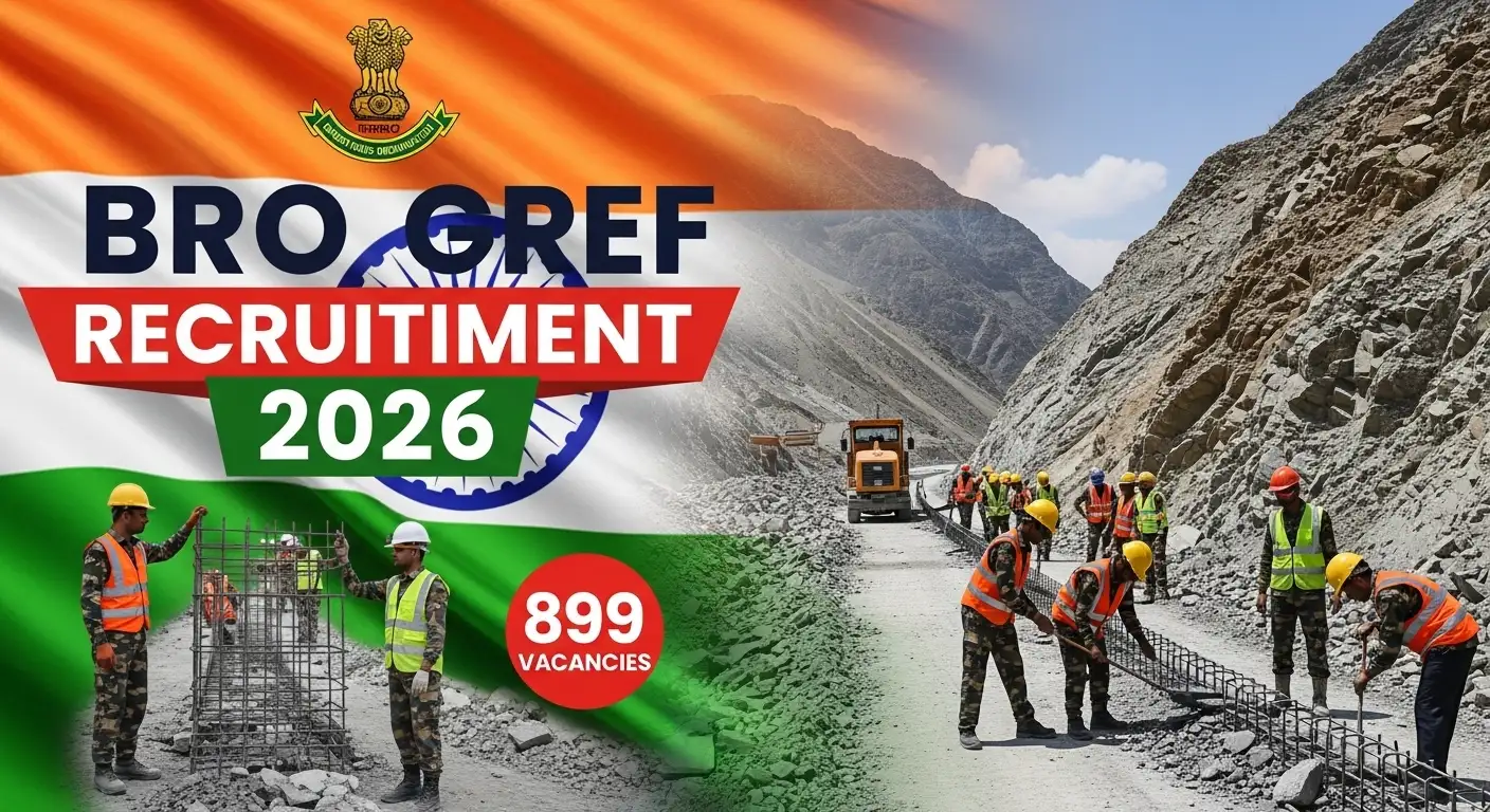 BRO GREF Recruitment 2026 में 899 पदों पर भर्ती – Border Roads Organisation जॉब नोटिफिकेशन