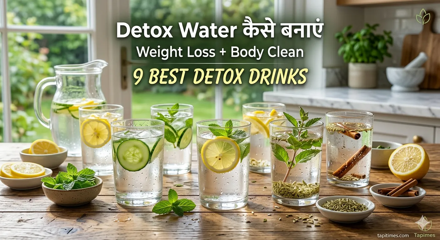 Detox water कैसे बनाएं for weight loss and body detox with lemon mint healthy drinks tapitimes.com