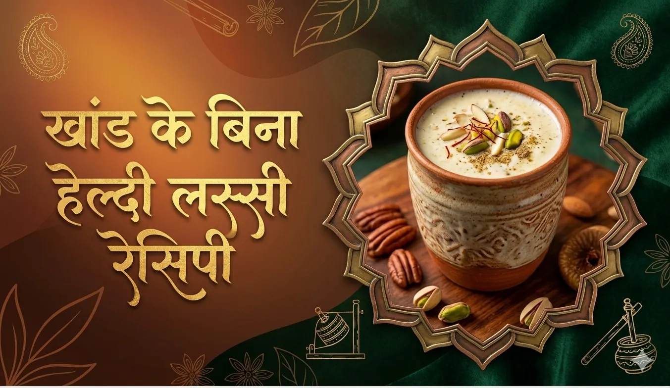Thick creamy sugar free lassi served in kulhad with dry fruits garnish