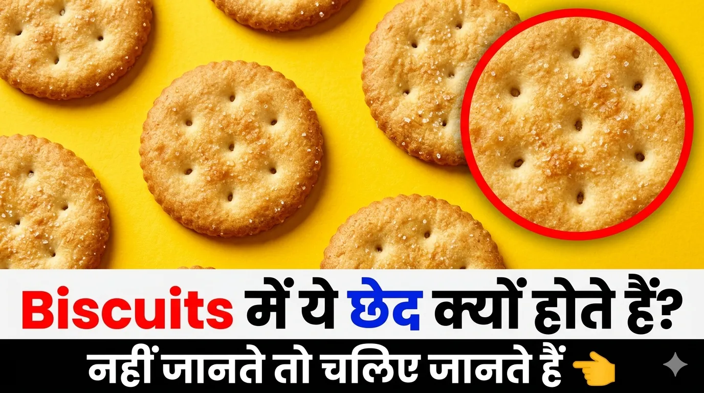 छोटे-छोटे छेद वाले कुरकुरे Biscuits का क्लोजअप इमेज