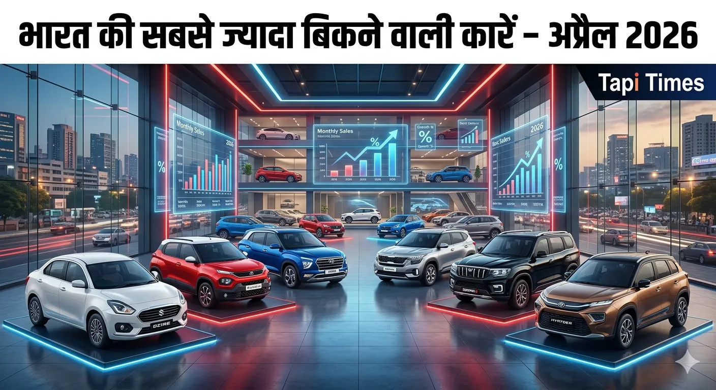 Top Selling Cars in India April 2026 अप्रैल 2026 में भारत की सबसे ज्यादा बिकने वाली कारों की सूची में Maruti Suzuki Dzire, Tata Punch और Hyundai Creta